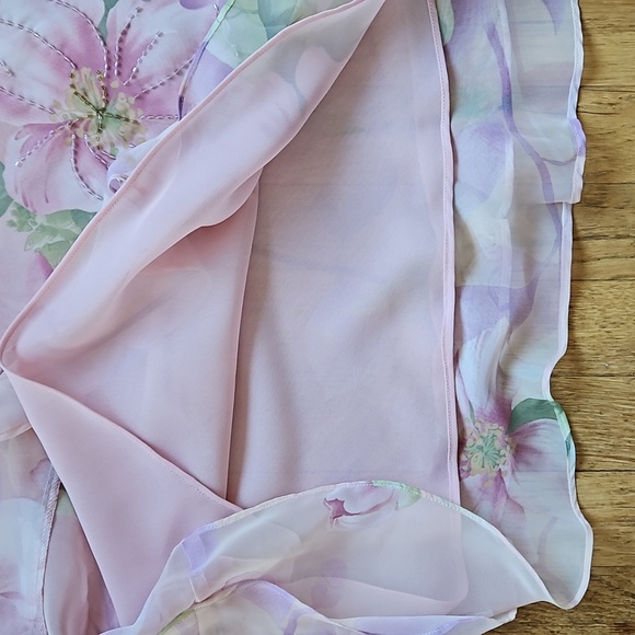 Studio I Pink Beaded Jacket Skirt set 10 - Picture 8 of 14